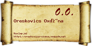 Oreskovics Oxána névjegykártya